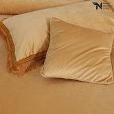 Heavy Velvet & Leather Bed Sheet Set – 4 Pcs Design Code 537 - Nishat Creative Store